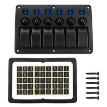 카라반 캠핑카 부품 수리용품 24v 12v 6 갱 라이트 토글 스위치 패널 회로 차단기 led 자동차 액세서리 보트 해양 트레일러 캐러밴 rv 트럭 차량, 파란색