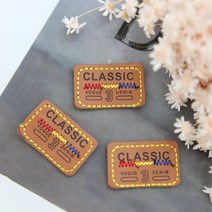 부자재 - 라벨2 - 봉제식라벨와펜]3개모티브-Classic가죽(99935) - c