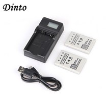 Dinto 디지털 카메라 배터리 및 USB LCD 디스플레이 충전기 니콘 쿨픽스 P3 P4 P80 P90 P5100 3700 EN-EL, 한개옵션0