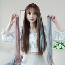 부분가발 붙임머리 헤어피스 애쉬 똑딱이, 07.애쉬다크핑크