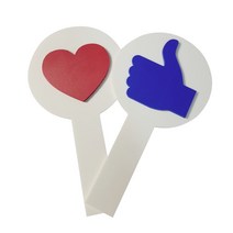 오엑스피켓 양면 하트 엄지척푯말 오엑스푯말 유튜브게임용, 하트&엄지척