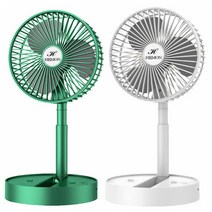 (당일발송) 헤몬 접이식 탁상용선풍기 무선 미니 소형 책상 선풍기 USB 사무실 작은 충전식 캠핑 선풍기, (1플러스1) 화이트1 다크그린1