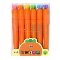 핑크풋 5000 당근 슬림 형광펜 6종 세트, 2세트, 랜덤