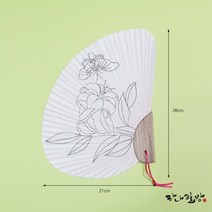 나비부채 大|민화도안부채|호접백합도|고급한지부채|하나필방