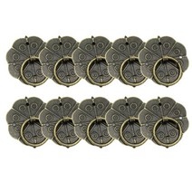 10pcs 브론즈 빈티지 서랍 손잡이 클래식 Quincunx 캐비닛 책상 도어 풀 박스, 갈색
