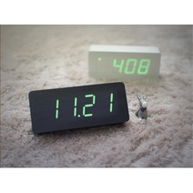 원목 LED 알람 탁상 시계 무음 책상 미니탁상용 독특한 소형 큰, 아이보리