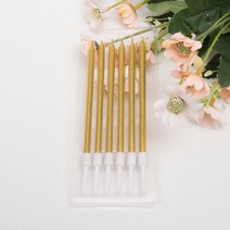 글리터 막대 메탈릭 생일초 파티 케이크 특이한 이쁜 초, 골드