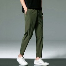 남자 테이 퍼드 핏 슬랙스 허리 밴딩 팬츠 슬렉스 바지 퍼드핏 남성 면바지 부츠컷