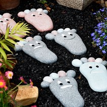 전원주택 마당 정원 꾸미기 색깔 디딤돌 발바닥, 밝은 회색 계열 - 2개