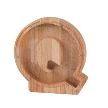 알파벳 동전 수집 저금통 상자 투명 돈통 종이학 전시 나무 우드 장식품 A to Z, Q