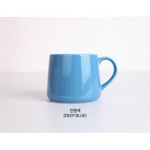 국내생산 유광 스타머그컵 카페커피잔 블루보틀 쉐입 예쁜 머그잔 / 진청색 340ml