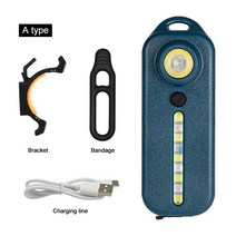 LED 레드 블루 야간 작업 조명 경찰 손전등 조끼 클램프 USB 충전 랜턴 충전식 야외 실행, [03] A-Blue