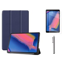 갤럭시탭A 8.0 with Spen 북커버 케이스+액정보호필름+터치펜 SM-P200N P205N 케이스나라 S펜, 네이비