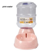 강아지자동급식기 고양이자동급식기 애견 자동급식기 3.8l 애완 동물 고양이 자동 피더 대용량 고양이 물 분수 플라스틱 개 물병 식품 물 디스펜서 애완 동물 먹이 그릇, 핑크 음주
