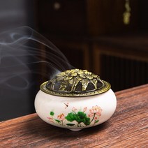 인센스스틱홀더 향꽂이세라믹 가마 변색 향 버너 가정용 홀더 선 부처님 콘 코일 스틱 향베이스 청동, 03 B103