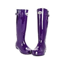 134190 ROCKFISH Original Tall Adjustable Gloss Wellington 부츠, 8, 보라색 포도