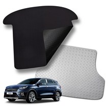 미로카매트 기아자동차 니로 EV 고무 방수 논슬립 트렁크매트 3타입, 스퀘어블랙, 더뉴 니로 EV (2021년), 기아