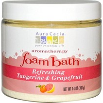 Aura Cacia 아로마테라피 폼 배스 릴랙싱 라벤더 414ml(14온스) 병, Tangerine / Grapefruit