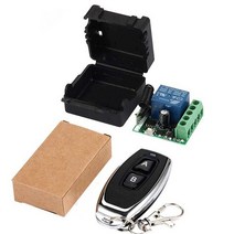 QIACHIP 433Mhz 범용 무선 리모컨 스위치 DC 12V 1CH 릴레이 수신기 모듈 RF 송신기 (송신기 2버튼 + 2개 1CH), KR1201-1KT05