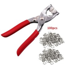 100mm 금속 재봉 프롱 링 버튼 프레스 스터드 펜치 스냅 공예 패스너 클립 DIY 의류 도구 9.5 피스, [03] Set