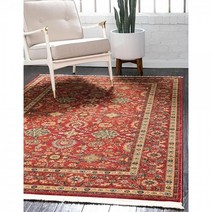 Unique Loom Edinburgh Collection 클래식 오리엔탈 전통 프랑스 오두막에서 영감을 받은 복잡한 디자인 바닥 러그 61cm x 91cm 레드/베이지, 2 ft 2 in x 3 ft, Rectangular
