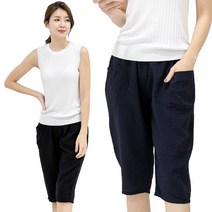 우일 여성 인견 7부 포켓 밴딩팬츠