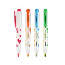 [홈앤스쿨] 모리스 노크식 더블 형광펜 낱자루 2in1 양면 트윈 2colors, 노랑+핑크