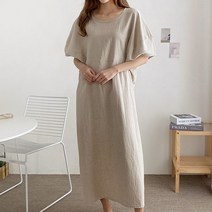 빅사이즈 107 시원한린넨퍼프원피스 DGRE414