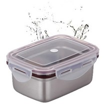 국산 포스코304 스텐밀폐용기 직사각 반찬통, 스텐 직사각 4호 540ml