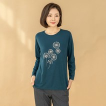[디얼마미] 민들레꽃 티셔츠 미시옷 빅사이즈 엄마옷 중년 여성 마담