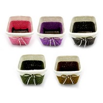 지사 리본 정사각 미니 바구니/사탕바구니/소품바구니