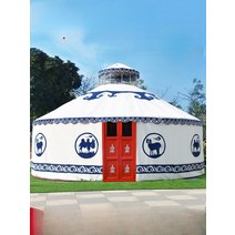 초대형 게르 몽골 텐트 하우스 유르트 방수 감성 티피 쉘터 4m, 02. 업그레이드형 직경 4m 비바람 방지 보온