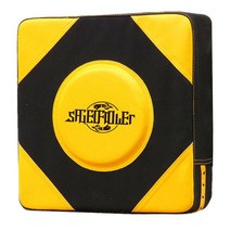 GHSHOP 파이팅 복싱 벽 쿠션 킥복싱 패드 펀치 타겟 패드, PU 가죽, 블랙 옐로우 L