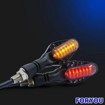 ForU527 오토바이크 무빙 LED 윙카 레드 옐로우 세트 2개 눈물 램프 바, 상세페이지 참조