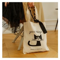 레니본 R B R 프린팅 에코백_RBRABK001-21D