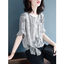 반팔 블라우스쇼핑몰 차이나카라셔츠 블랙 쉬폰 블라우스 여자쇼핑몰 면블라우스 스퀘어넥 체크 펀칭 7부 퍼프블라우스