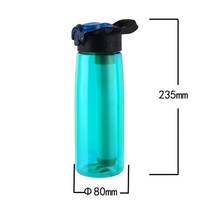 보온 보냉 주전자 650ml 스포츠 물병 체육관 누출 방지 드롭 방지 휴대용 셰이커 야외 여행 필터가있는 음료수 병, 초록