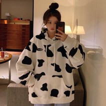 후드 양털 안감 핑크 까마귀 여성 코트 느슨한 봄 가을 202 새로운 한국어 스타일 긴 소매 일본 정장