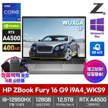 HP 워크스테이션 노트북 ZBook Fury 16 G9 i9A4_WKS9 RTX A4500 12세대i9 SSD12.5TB 128GB WIN10Pro WUXGA 16형, 실버, 코어i9, 12TB, WIN10 Pro
