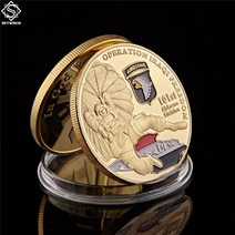 은화 금화 옛날 동전 미국 101공수사단 공군 금도금 1.570.12 작전 이라크 자유 기념품 미국