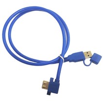 (주)승원전자 USB3.0 AM-AF연장케이블 0.8M ㄱ자형블루 USB연장선 10배이상 빨라진 5Gbps 전송속도, 1개