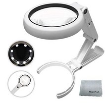 Magnifying Glass with 8 LED Lights Handsfree Magnifier [5X+11X] Dual Magnification Lens Gentle B, 1
