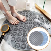 1+1 욕실 미끄럼방지 만능발판 샤워매트 욕조 요거이슨 발씻기 지압 세척 브러쉬 매트, 회색(2개)