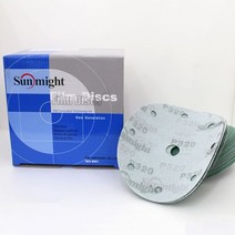 태양연마 원형사포 6인치9홀 (필름- P320)(100개입), 6인치9홀필름P320 100개입