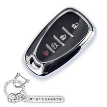 튜모 쉐보레 4버튼 스마트 차 키케이스 투명 골드 실버 라인 트레일 블레이저 더뉴 크루즈 올뉴 더뉴 말리부 이쿼녹스 볼트EV 더뉴 아베오 키커버 큐빅 전화번호 키링 키홀더, XF-01, 실버라인