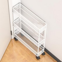 틈새수납장 철재 세탁실 폭좁은 이동식 선반, 2