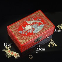 나전칠기 나전칠기보석함 Jinpingyao Tuiguang 칠기 자개 결혼 선물 지참금 상자 선물 상자와 같은 무형 문화 유산, R-big red box-icing on the cak