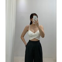 (3컬러) 슬로우 캡내장 꼬임 나시 요가복 크롭나시