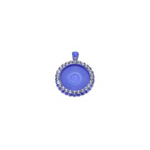 비즈공예 원석 5개 카보 숑 기본 트레이 베젤 빈 목걸이 펜던트 보석 만들기 25mm, 05 파란