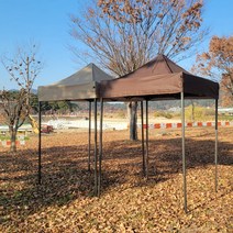 트윈스몰 리뷰이벤트 당일배송 벨크로타입 접이식 캐노피 야외 소형 천막 1.5m x 1.5m, A2세트(지붕+프레임+일반바람막이), 브라운